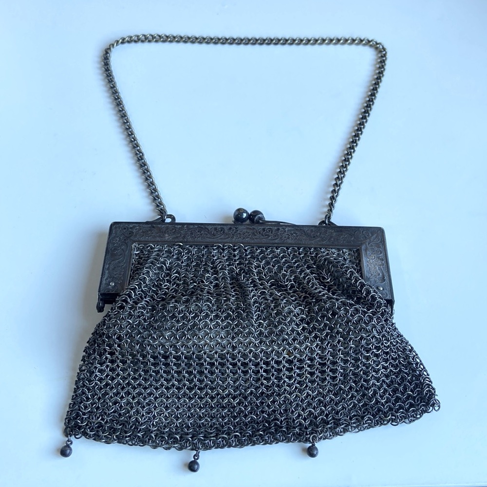 Antique German silver handbag purse